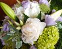 Green, Purple & White Bridal Bouquet