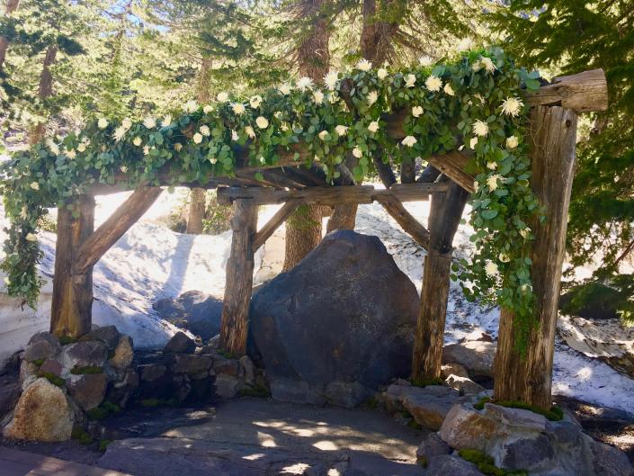 Forrest  Chaple in Mammoth lakes Ca. #wedding arches 