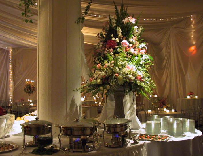Flowers are perfect for adding elegance to any buffet or dessert table!